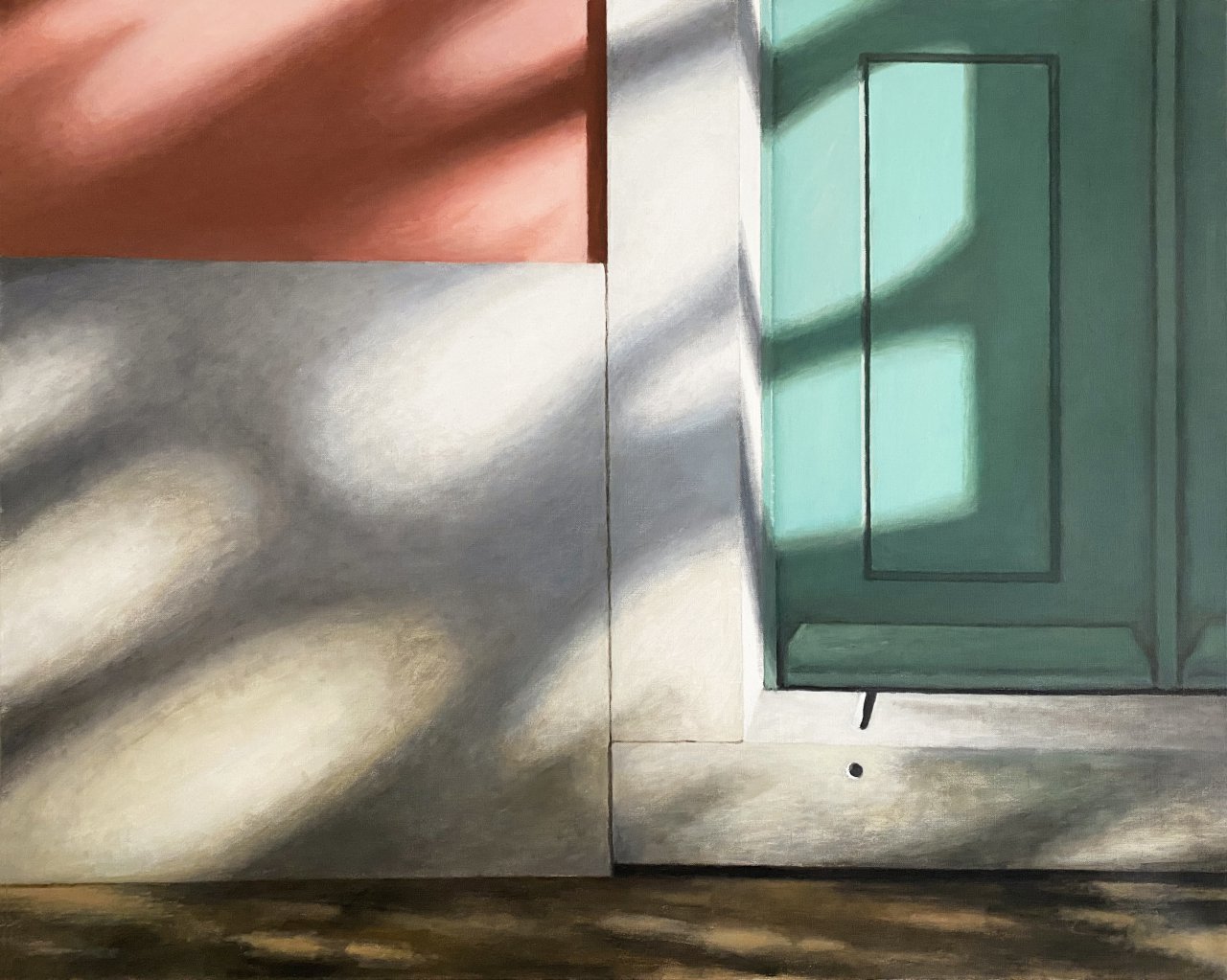 Sombras na porta verde