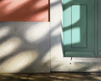 Sombras na porta verde